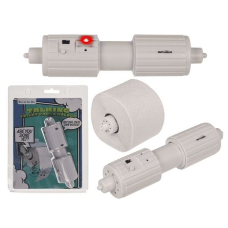Talende toiletrulleholder med optagefunktion
