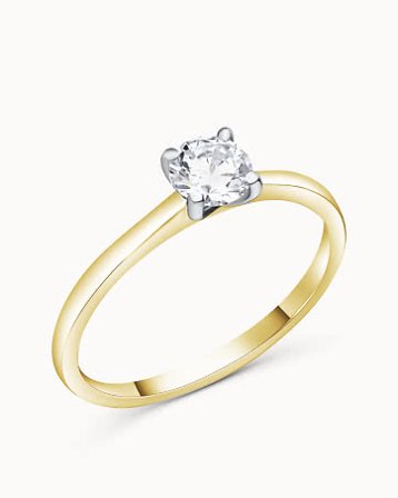 Solitaire ring Belle 18K Yellow Gold Natural Diamond 0.30 Carat - Engagement Rings & Wedding Rings from Vanbruun
