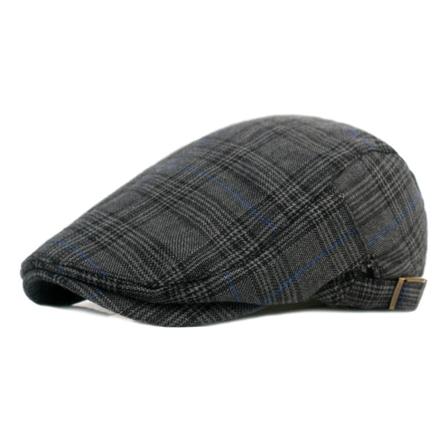 Baskerhatt Bomull Peaked Cap Herr Basker Brittisk Casual Solsäker hatt Hatt för män och kvinnor Advance Hats Black Adjustable
