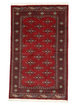 Pakistan Bokhara 2Ply Matta Orientalisk Mörkröd/Svart (Ull, Pakistan)