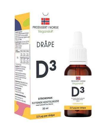 Dråpe vegansk D3 sitron 30 ml