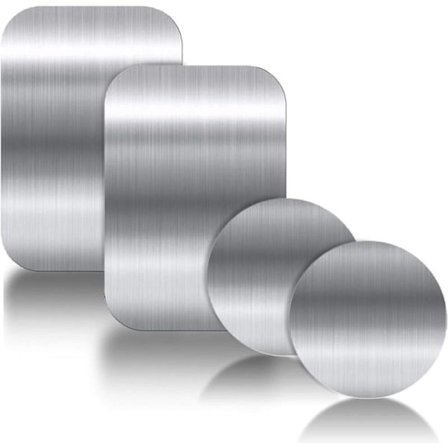 3M Selvklebende Metallplate, 4-pakning Universelle Tynne Metallplater Erstatningstilbehørssett for Magnetisk Biltelefonholder (2 Runde og