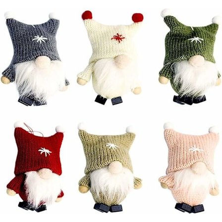 Skandinavisk Julemand Plys Ornament til Juletræ, 1 Styk, Rød & Hvid, med Traditionelt Svensk Design