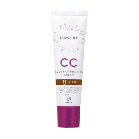 Lumene CC Color Correcting Cream SPF20, 8 Rich, 30 ml