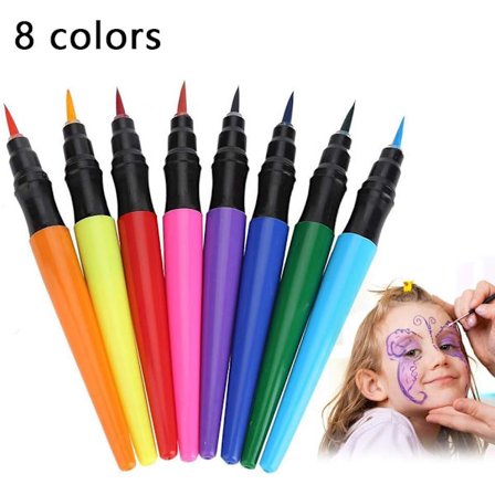 Ansigtsmaling, malecrayons 8 ikke-giftige ansigts- og kropsfarver til d