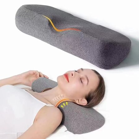 Muistivaahtomuovinen niskatukityyny jäykkyyden ja kivun lievitykseen, niskatyyny niskarulla tyyny sänkyyn (tummanharmaa)