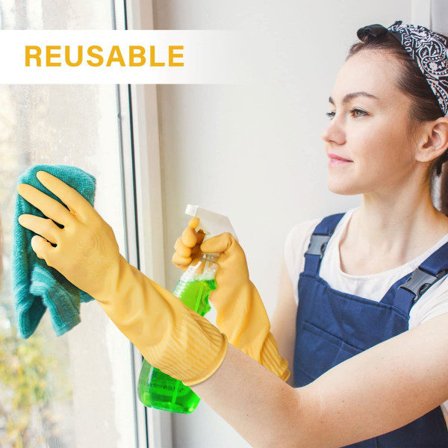 Lange handsker Gummihandsker til opvask Rengøring Husholdningskøkken med elastiske manchetter rød S (håndfladelængde< 7,5 cm)