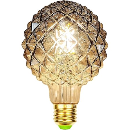 Retro LED lyspærer Edison pærer 4w Røkt glass 220/240v E27 Krystall Art Deco Dekorative lyspærer G95 Krystall (ananas) [energiklasse D]