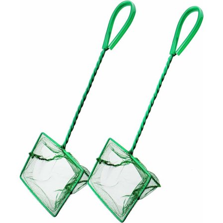 2 stk akvarium landingsnett, fiskenett med håndtak lite fiskenett for