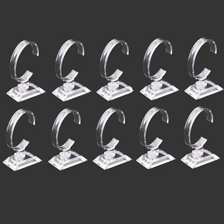 10 stykker transparente urholdere, urvisningsstativ, armbåndsurvisningsstativ, til hjemmet eller butikken