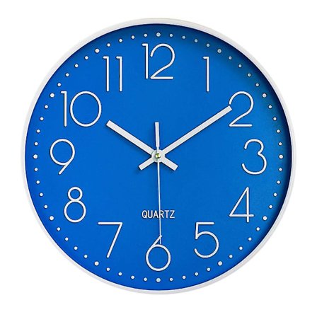 Tyst väggklocka 12 i köksklocka Quartz Batteridriven Rund Modern Home Decor Clock-o