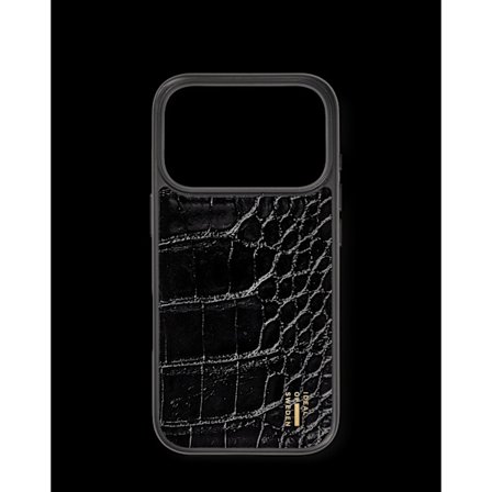 Vegan Leather Case MagSafe iPhone 17 Pro Max Black Croco
