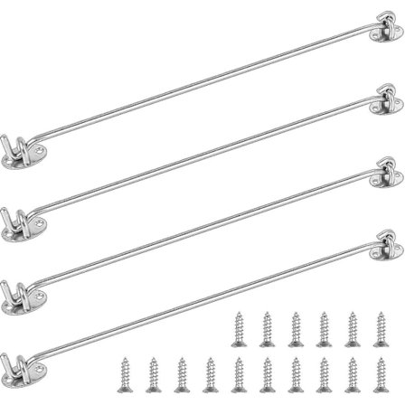 4 stk Storm Hook Vindkrok 16 tommer Rustfritt Stål Hyttekrok Solid For Vindu