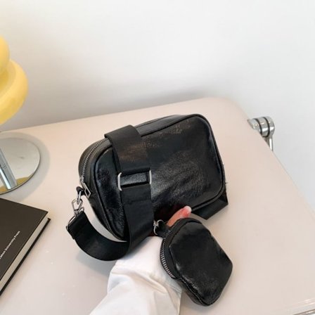 Paljetti olkalaukku Crossbody Bag MUSTA