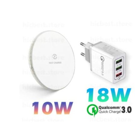 10 W trådlös laddning med 18W PD vägladdare vit