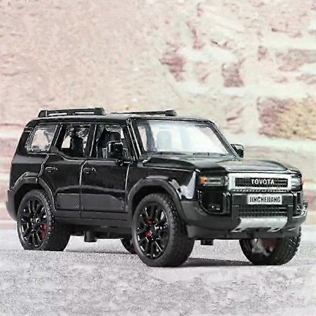 2025 1/32 Toyota 2024 PRADO Land Cruiser Legeringsbilmodell Støpt Metall Terrengkjøretøy Bilmodell Lyd og Lys Barneleke Gave