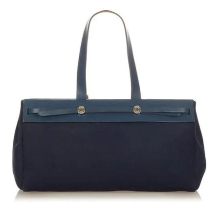 Hermès Vintage, Pre-owned Shoulder Bags Blauw, Dames, Maat:ONE Size,Canvas
