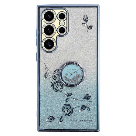 Kotelo Yhteensopiva Samsung Galaxy S25 Ultra Kotelo Sormusteline TPU Kukat Puhelinkotelo Gradientti Glitter Monivärinen