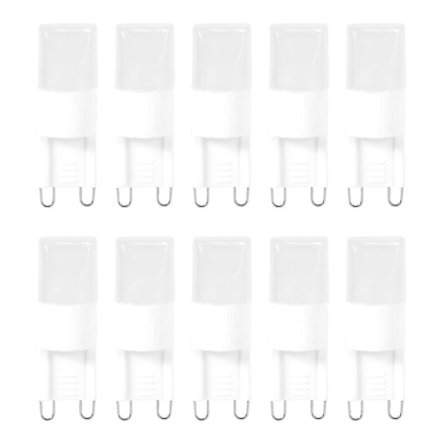 10x G9 1W LED-lampe med sterkt lys, varm hvit 3500 K