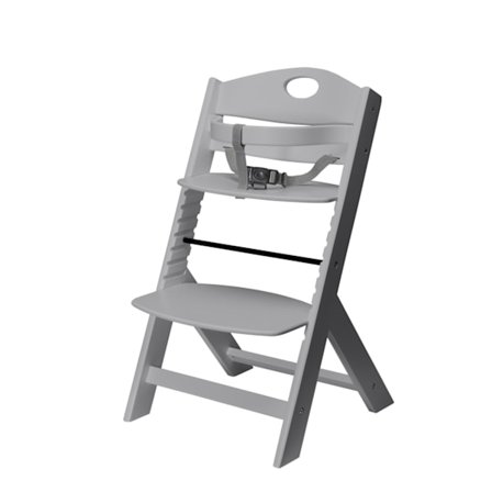 Spisestuestol i træ inkl. Jumper og strop, lysegrå - Fresh Kid