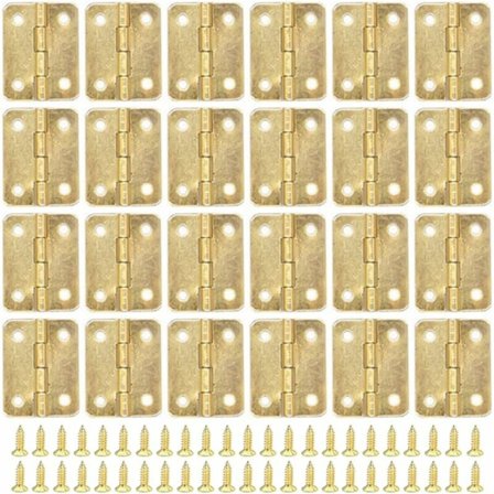 80 stk. hengsler små mini hengsler messing hengsler små retro messing hengsler små mini hengsler med 320 stk. erstatningsskruer for trekasse,