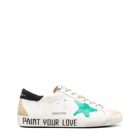 Golden Goose Distressed Super-Star Sneakers , Wit , Heren , Maat: 45 EU