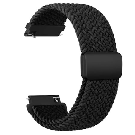 20 mm punottu yksinäinen silmukka Garmin Vivoactive 5/3/3 Music Band -ranneke Garmin VivoMove3/Trend/Sport Venu SQ/SQ2/2plus -ranneke Musta musta