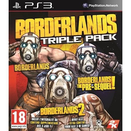 Pack av videospel - BORDERLANDS - Triple Pack (1,2, TPS + DLC) - PS3 - Action - Blu-Ray