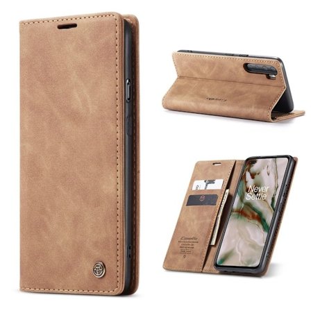 CaseMe OnePlus Nord vintage-kotelo - Ruskea