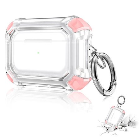 AirPods Pro färgkantstil genomskinligt TPU-fodral - Rosa