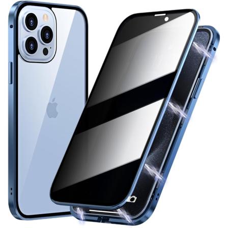 Sekretessfodral doubel för iPhone 15 plus blå blå