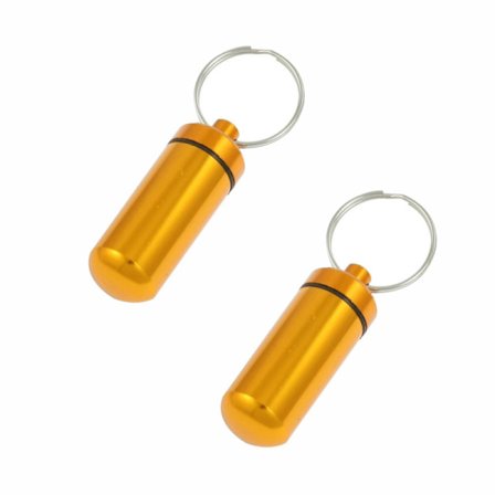 2st Guldfärgade Piller- Medicin-burk/behållare på nyckelring