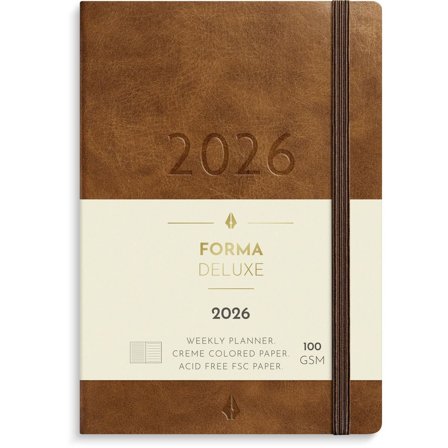 Burde Liten Veckokal. Forma Deluxe 2026 brun - Lyreco - Almanackor och kalendrar - Veckokalendrar - Små veckokalendrar