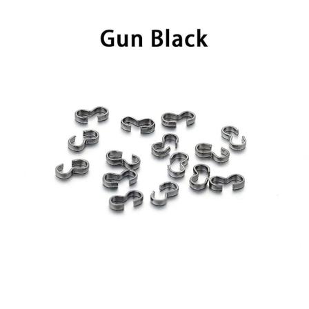 Spennebeslag - Sølv/gull (100 stk/pakke 4 x 8 mm)