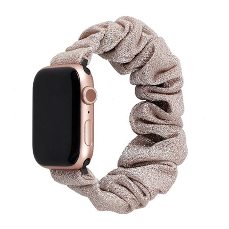 Klockarmband för Apple Watch iWatch 38/40/41 S storlek silver metallkontakt ingefära guld