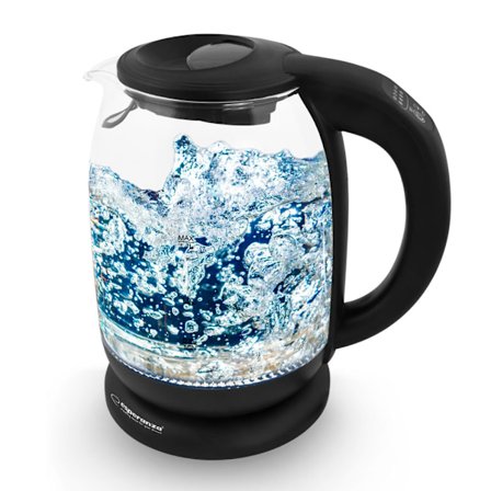 Esperanza El-Glas Kedel Med Led Og Temperaturregulator Loire 1,7 L Sort