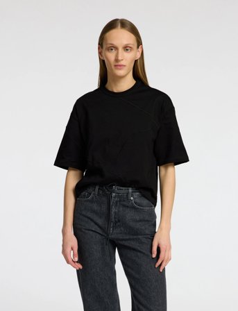 Selected Slfpenny Ss Embroidered Tee - Black - XS