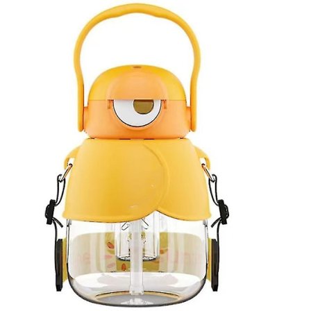 Vattenflaska för barn med sugrör, stor kapacitet, plast -9