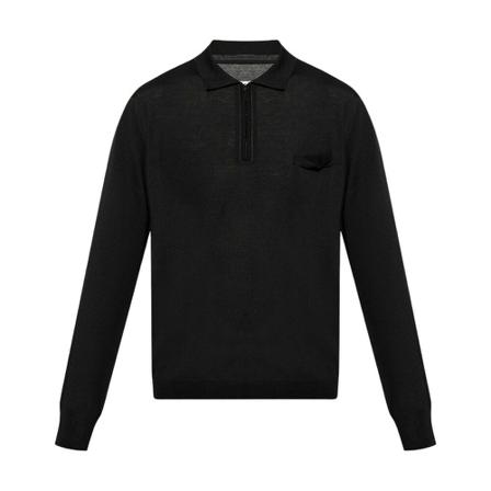 Maison Margiela Polo shirt with long sleeves Sort, Herre