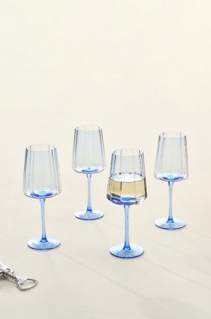 Jotex - Vinglass 4-pk Blå - NINA - Kjøp Glass hos Jotex