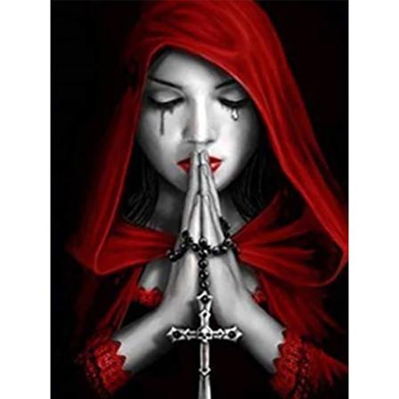 Full 5d Diy Diamond Painting Cross Stitch Kvinna Bön Broderi Rhi Som På Bilden 1 45x60cm