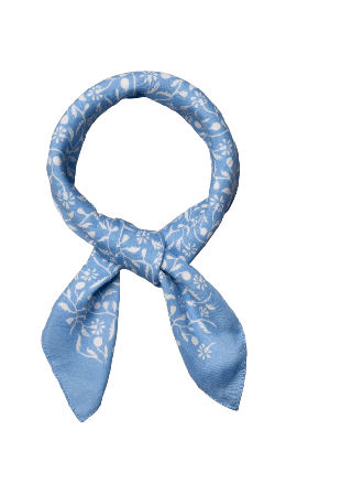 Eton Bandana I Bomull-siden Med Blommönster Halsdukar & scarves Herr Blå ONESIZE