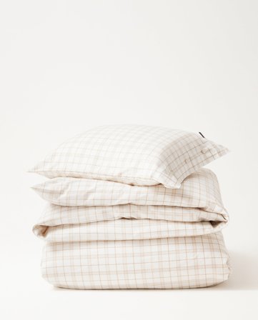 Lexington Ternet sengesæt i hvid og beige lyocell-blanding