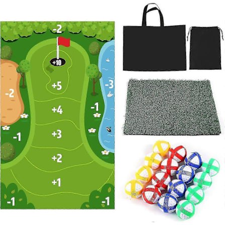 Golf Sett, Chipping Golf Spillmatte, Spill Chip Og Stick Golf Utstyr, Vaskbar Golfmatte For Voksne Og Familie Barn, Innendørs Utendørs Golf