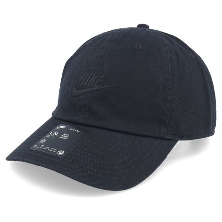 Nike - Svart unconstructed Keps - Club Futura Wash Black/Black Dad Cap @ Hatstore