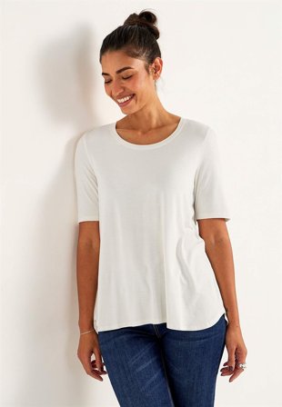 Cellbes of Sweden - Jerseytop med korte ærmer i hvid til damer i størrelse 50/52