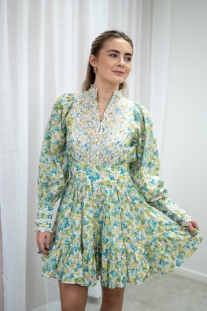 Cotton Slub Mini Dress Anemone Fields XL