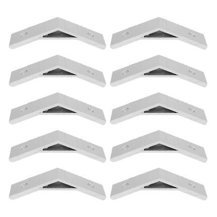 10 stk. 135 graders vinkelbeslag, aluminium sølv hjørnebeslag (3030) (FMY)