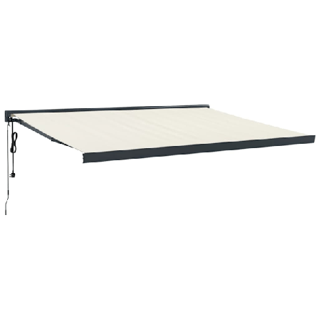 vidaXL Markis infällbar gräddvit 4x3 m tyg&aluminium