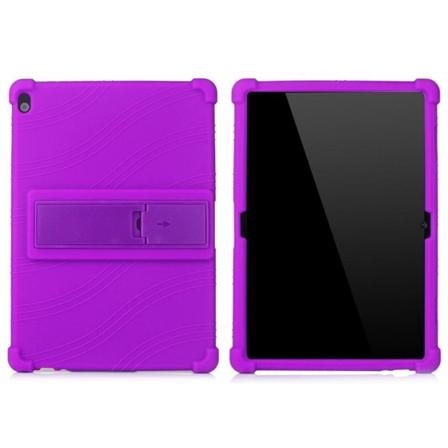 Silikoni slide-out kickstand design tapauksessa Lenovo Tab M10 - Violetti Purple